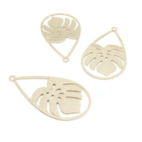 AE115587 Lot de 2 pendentifs filigrane, Poissons de Combat 49 mm coloris Or Rose