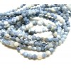HS237 lot 1 fil d'environ 95 perles rondes 4 mm, Agate craquelée, effet givre, Gris Bleu coloris 05