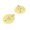 Pendentifs medaille Lune et Etoile 15.5 mm en ACIER INOXYDABLE coloris Doré