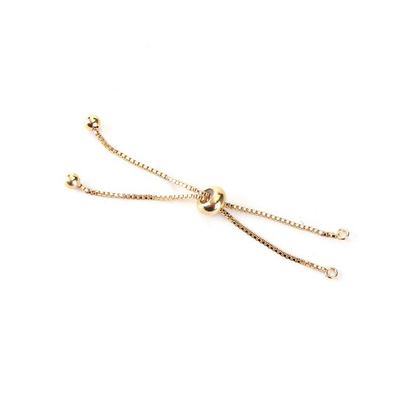 Bracelets Réglable - Intercalaire - 11 cm - maille en Laiton - maille Paloma  plaqué OR 18KT
