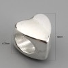 PS11703400 PAX 20 perles intercalaires, slides forme Cœur  métal coloris Argent Vif 