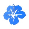 PS11752786 PAX 10 Estampes pendentif filigrane Fleur d' Hibiscus 20 mm cuivre Coloris Bleu Electrique