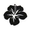 PS11752779 PAX 10 Estampes pendentif filigrane Fleur d' Hibiscus 20 mm cuivre Coloris Noir
