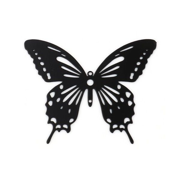 PS11752743 PAX 2 Estampes pendentif filigrane Papillon 44 mm cuivre Coloris Noir