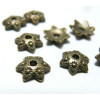 50 pieces breloque coupelle caps fleur bronze