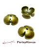 Apprêt pour bijoux: 10 coupelles coquille calottes grandes fleur OB13041 BRONZE