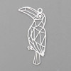 PS11752764 PAX 10 Estampes, pendentif filigrane, Toucan style Origami  27 mm cuivre Coloris Blanc