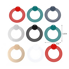 PS11752747 PAX 5 Estampes, pendentif filigrane, Triple Cercle 30 mm cuivre Coloris Doré