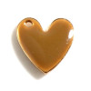 PS11754224 PAX 4 pendentifs Coeur style emaillé 10 mm Café au Lait metal couleur Doré