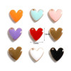 PS11754224 PAX 4 pendentifs Coeur style emaillé 10 mm Café au Lait metal couleur Doré