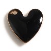 Pendentifs Coeur style emaillé 10 mm Noir metal couleur Doré