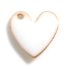 pendentifs Coeur style emaillé 10 mm Blanc metal couleur Doré