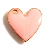 Pendentifs Coeur style emaillé 10 mm Rose Clair metal couleur Doré