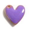PS11754222 PAX 4 pendentifs Coeur style emaillé 10 mm Violet metal couleur Doré