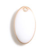 Pendentifs Ovale Émaillé 14x8mm Blanc Métal Doré