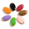 PS11754209 PAX 4 pendentifs Ovale style emaillé 14 par 8 mm Noir metal couleur Doré