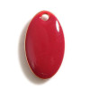 pendentifs Ovale style emaillé 14 par 8 mm Rose Foncé metal couleur Doré
