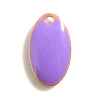 pendentifs Ovale style emaillé 14 par 8 mm Violet metal couleur Doré