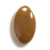 pendentifs Ovale style emaillé 14 par 8 mm Café au Lait metal couleur Doré