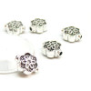 PS110201271 PAX 25 perles intercalaires Fleur 10mm Métal coloris Argent Antique