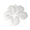 Estampes pendentif filigrane Fleur d' Hibiscus 20 mm cuivre Coloris Argent Platine