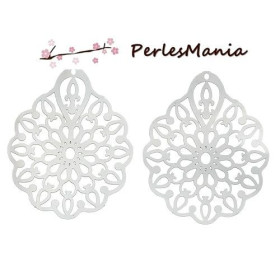 10 ESTAMPES CONNECTEUR 36mm ARGENT PLATINE EN ACIER INOXYDABLE S1159515 