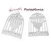 50 ESTAMPES FILIGRANE CAGE OISEAU ARGENT PLATINE EN ACIER INOXYDABLE S57602 