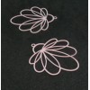 AE116210 Lot de 2 Estampes pendentif filigrane Fleur Eventail 30 par 30mm coloris Rose