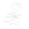 AE116210 Lot de 2 Estampes, pendentif filigrane, Fleur Eventail 30 par 30mm, coloris Blanc