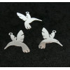 Estampes, pendentif  Colibri, Oiseau mouche 23 par 22 mm, coloris Argent Vif