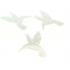 AE1112592 Lot de 4 Estampes, pendentif  Colibri, Oiseau mouche 23 par 22 mm, coloris Argent Vif