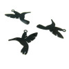 Estampes Pendentif Colibri Oiseau mouche 23x22mm Noir