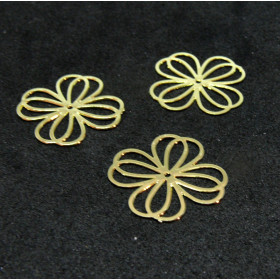 Estampes, pendentif  Fleur 16 mm, Laiton coloris Doré