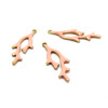 Lot de 2 pendentifs style émaillé - forme Corail 22 par 8 mm coloris Rose cuivre Doré