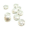 perles intercalaires Rondes plates, Feuilles 10 mm métal coloris Argent Antique