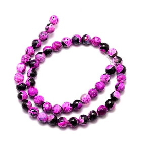 HK16606F Environ 23 perles Agate Bicolore Facettée 8mm Coloris 07