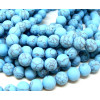 Perles Rondes 6 mm Howlite effet Mate coloris Bleu