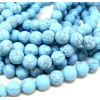 Perles Rondes 6 mm Howlite effet Mate coloris Bleu