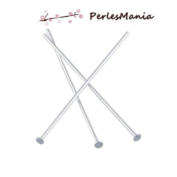 PAX 450 tiges têtes plates ARGENT PLATINE 30 par 0.7mm S111478