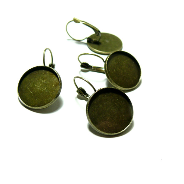 Dormeuses Boucles d'Oreilles 18mm – Laiton Bronze