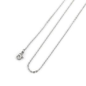 colliers 43,5 cm maille fine 2mm en Acier Inoxydable 304 coloris Argent Platine
