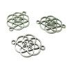 PS110107897 PAX 10 connecteurs Demi cercle Ethnique 23mm couleur Argent Antique