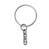 Porte Clés, Porte Clefs 24mm métal couleur Argent Platine Avec Chaine