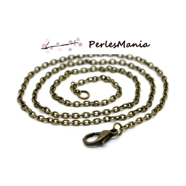 Colliers Chaine a MAILLE 2 par 3 mm métal coloris BRONZE