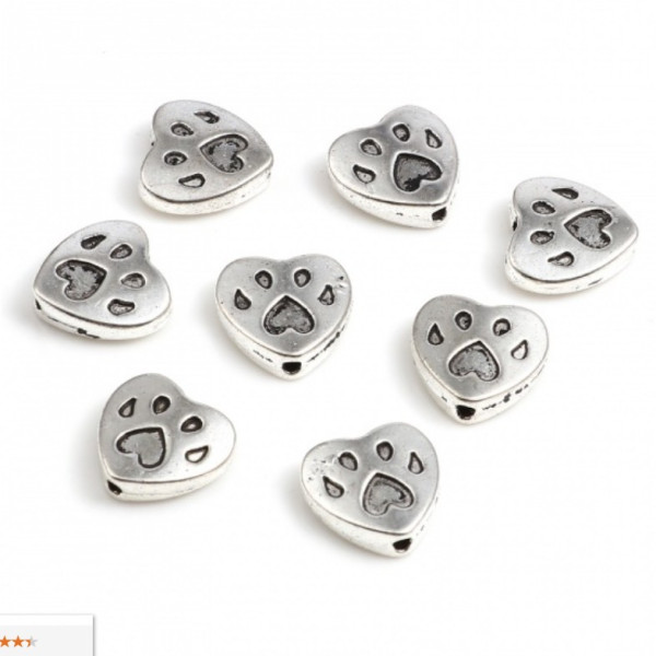 PS11015702 PAX 25 perles intercalaires Trèfle 8mm metal couleur Argent Antique