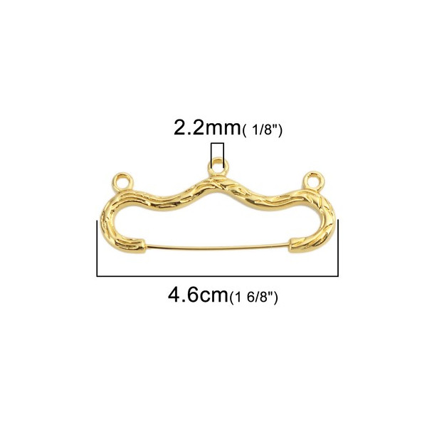 PS110221507 PAX 4 Broches 3 anneaux 46 mm métal coloris Doré