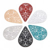 Estampes pendentif connecteur filigrane Goutte dentelle 40 mm coloris Noir