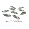 Pendentifs, breloque feuille 26mm métal couleur ARGENT ANTIQUE