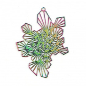 Estampes pendentif Motif Futuriste 49mm métal couleur Moiré