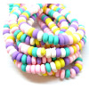 HN118008L  Lot 1 fil d'environ 115 Perles Rondelles Heishi en pâte polymère 6 par 3 mm Pastel